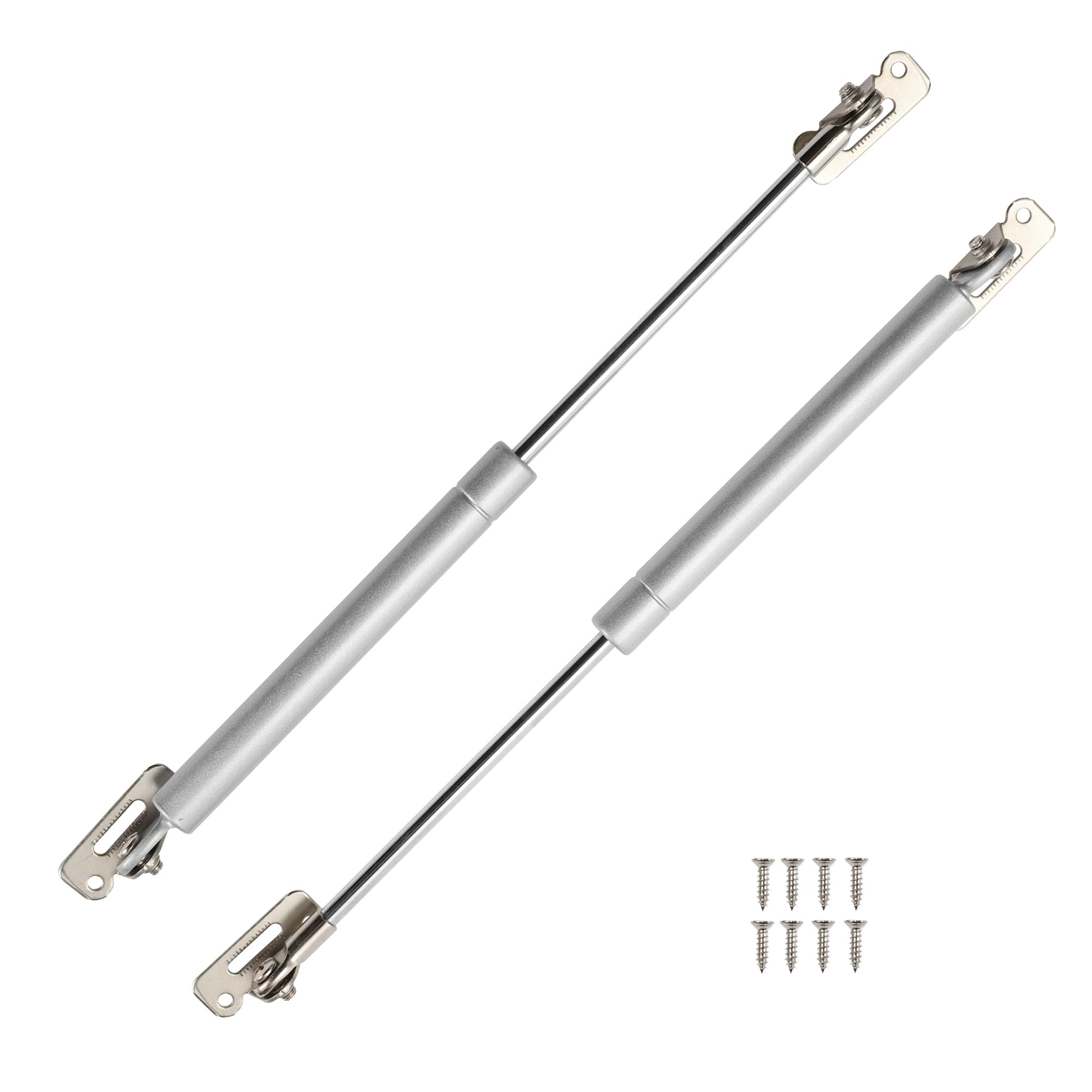 

Motoforti Universal Cabinet Cover Lift Support Strut Gas Springs, 12 /285mm, 7lb/30N/3kg, Silver Tone, Set of 2