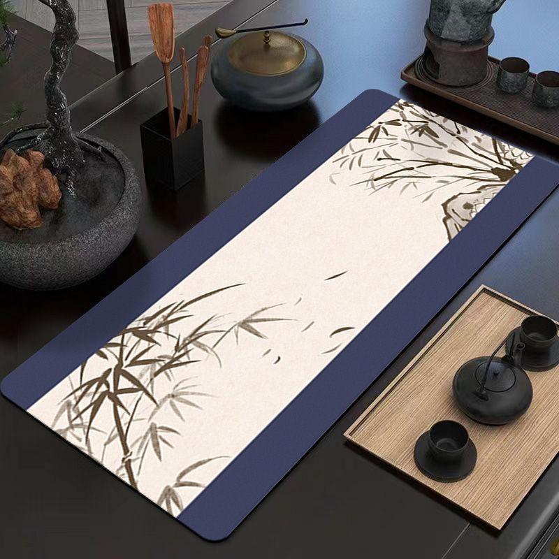 New Chinese-style Water-absorbing and Easy-to-dry Long Diatom Mud Table Mat Is Easy To Take Care Of. Anti-scalding and Non-slip Tea Party Zen Drain Ma