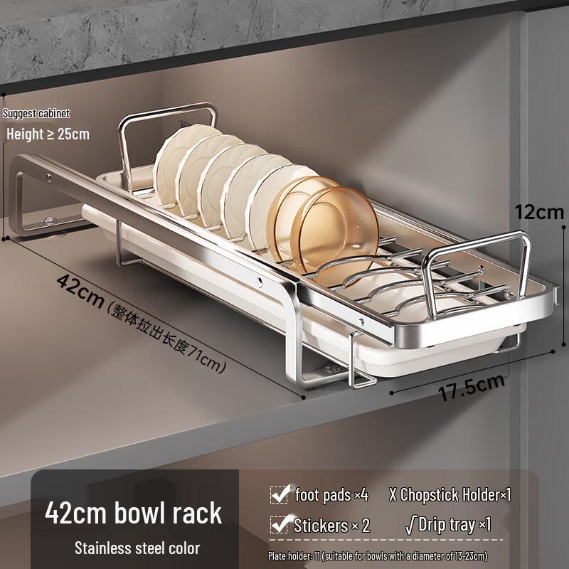Stainless Steel 2-Tier Dish Drying Rack with Chopstick Holder