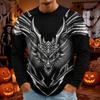 Men's Halloween Long Sleeve T-Shirt Neck Loose Fit Casual Versatile Top