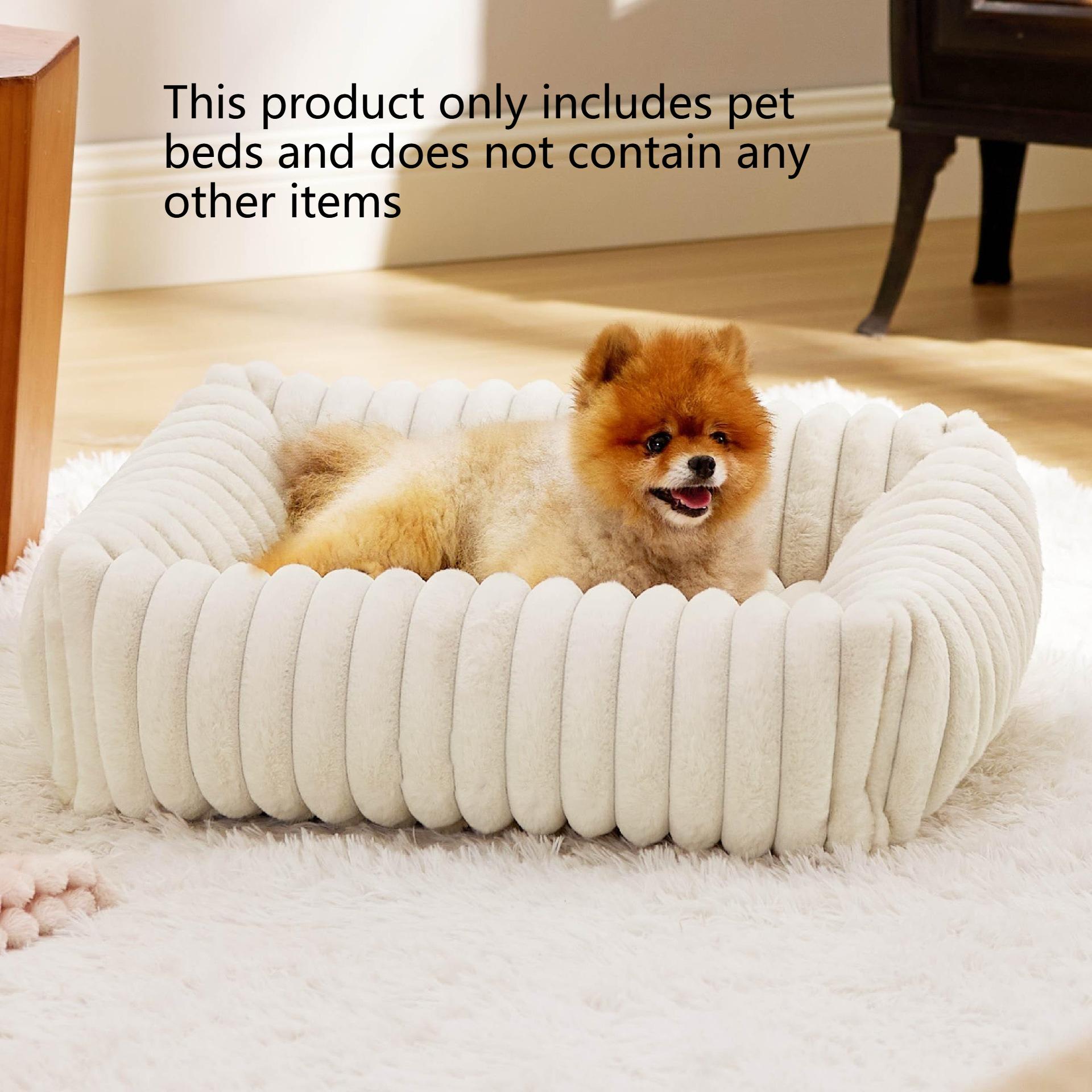 

Creative Solid Color Simple Style Dog and Cat Nest Suitable for All Seasons Warm Breathable Plush Soft Pet Nest Pet Supplies 50x48x15cm белый