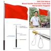 Stainless Steel Rod Tour Guide Flag Pole Solid Wood Handle Teaching Stick Flagpole  Outdoor