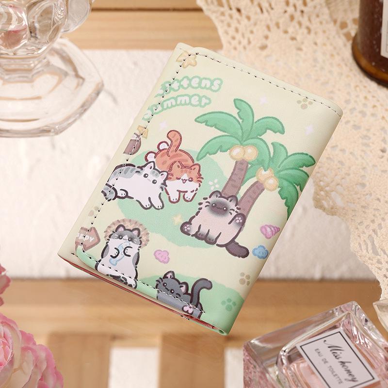 New Girl Spring Picnic Series Cute Cartoon Wallet - Anti-Demagnetization Multi-Card Slot Design for Students
