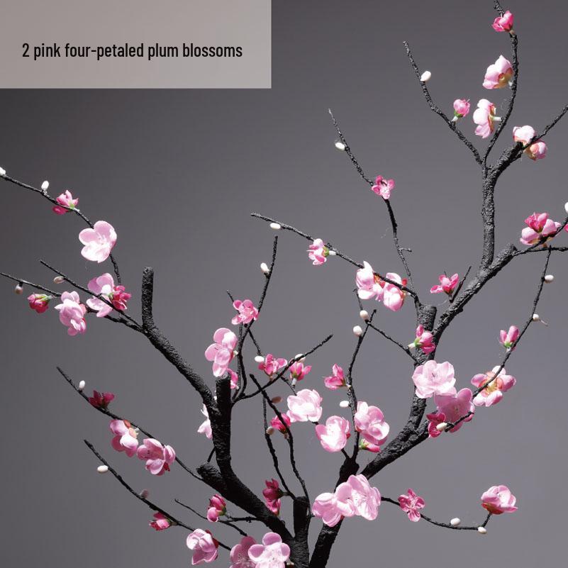 Elegant Pink Plum Blossom Dried Flower Bouquet for Home Decoration