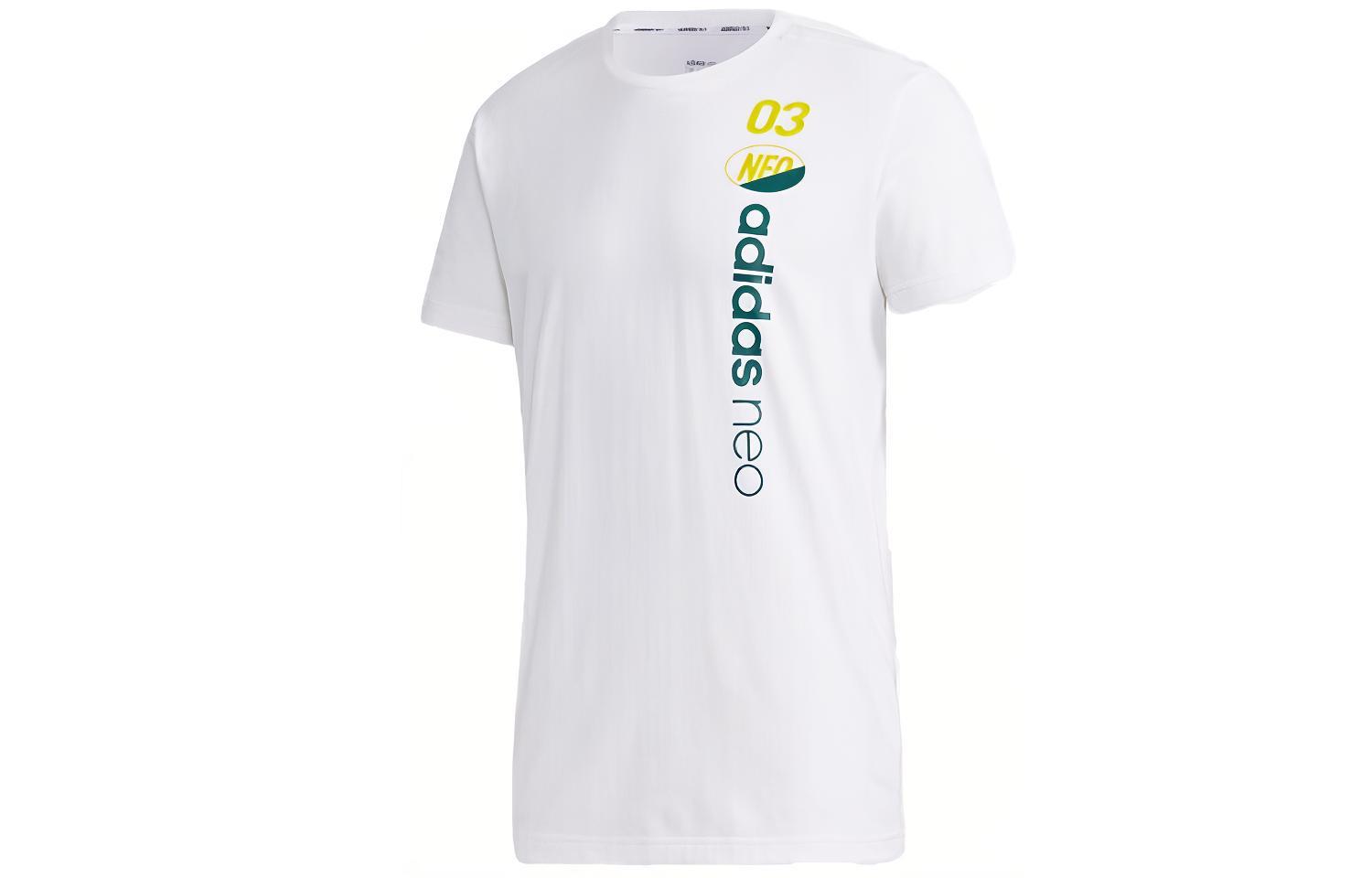 

Adidas Neo T Shirts Men s White Crew Neck Moderate Straight Fit GK1525 XL