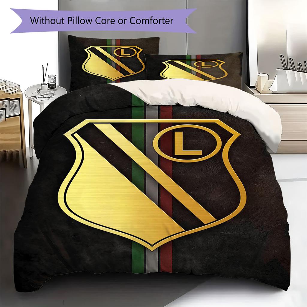 Legia Warszawa Pattern Bedding,Quilt Set Quilt Cover Pillowcase Home Birthday Gift(1 * duvet cover + 2 * pillowcase, without core)