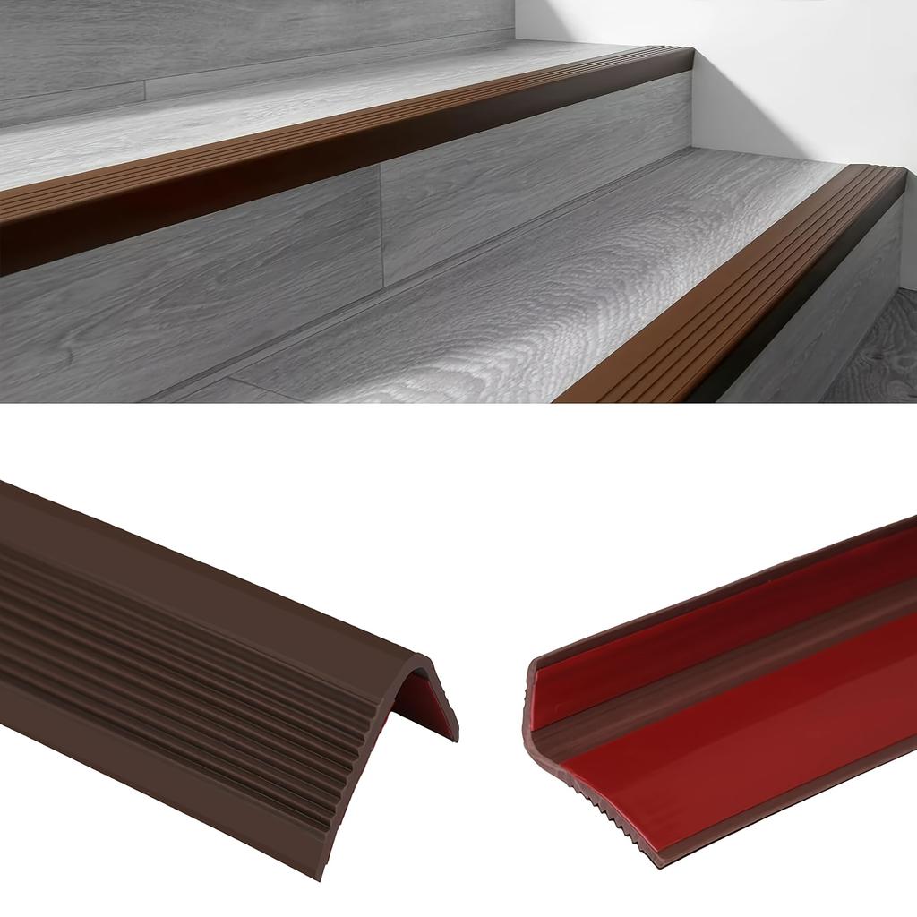 1 Stück 78,74 Zoll Anti-Rutsch-Matte für Treppen Eckschutz Außen-Stufentapes Nasen Anti-Rutsch-Vinyl-Stufen Bodenkantenleiste PVC Sta