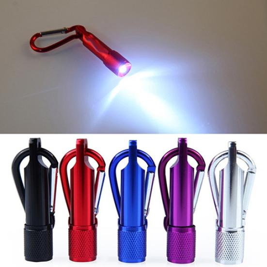 Outdoor Mini LED Flashlight Carabiner Clip Keychain Portable Sports Torch Latch Hooks