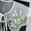 Vintage-Kragen mit Blumenstickerei Organza Halb-Schal Schulterumhang für Damen Dekokragen für Bluse