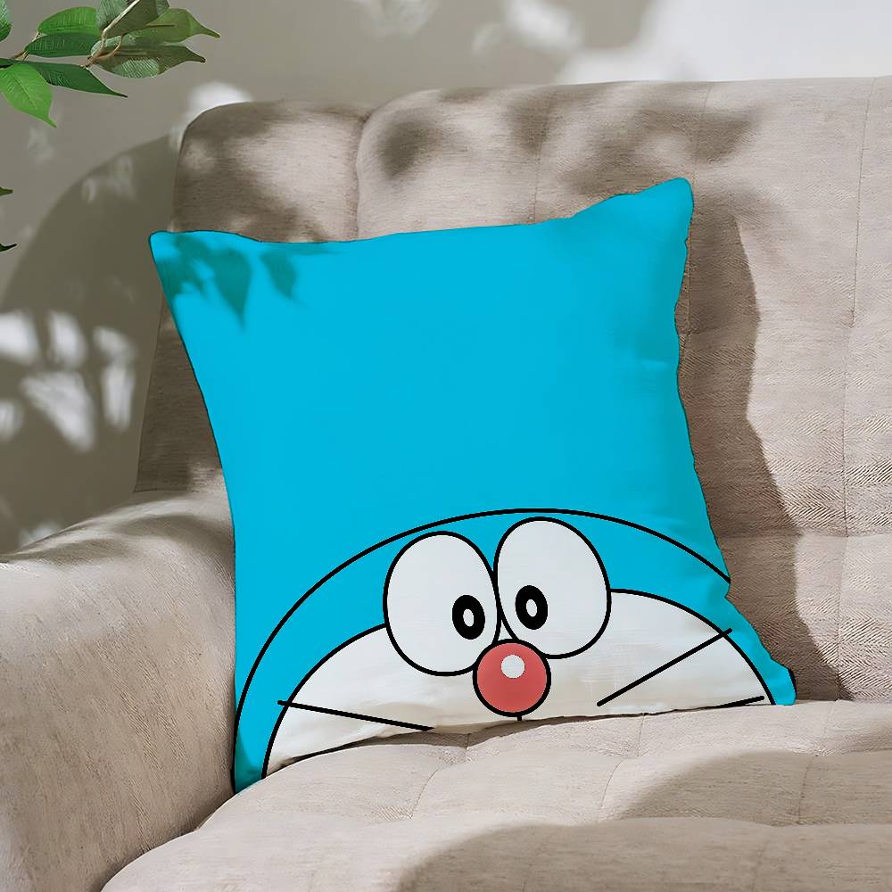 Cute CartoonDdoraemonS Kawaii Customizable Square Pillowcases Stylish And Soft Perfect For Beds Cars And Sofas