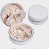PU Leather Round Jewelry Box Packaging Creative Gift Multi Layer Portable Storage Organizer Travel Case Zipper Boxes