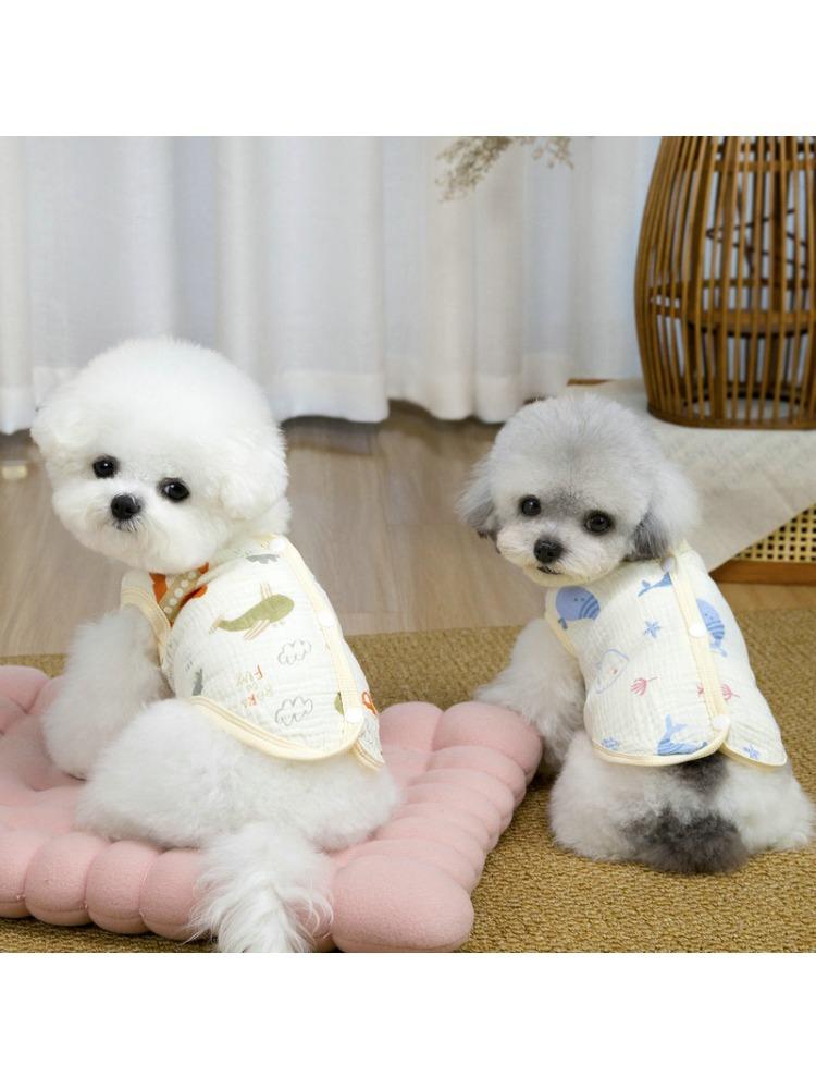 Cartoon Cute Pet Dog and Cat Summer Vest for Pomeranians, Cool and Comfortable Shark Vest Size 26