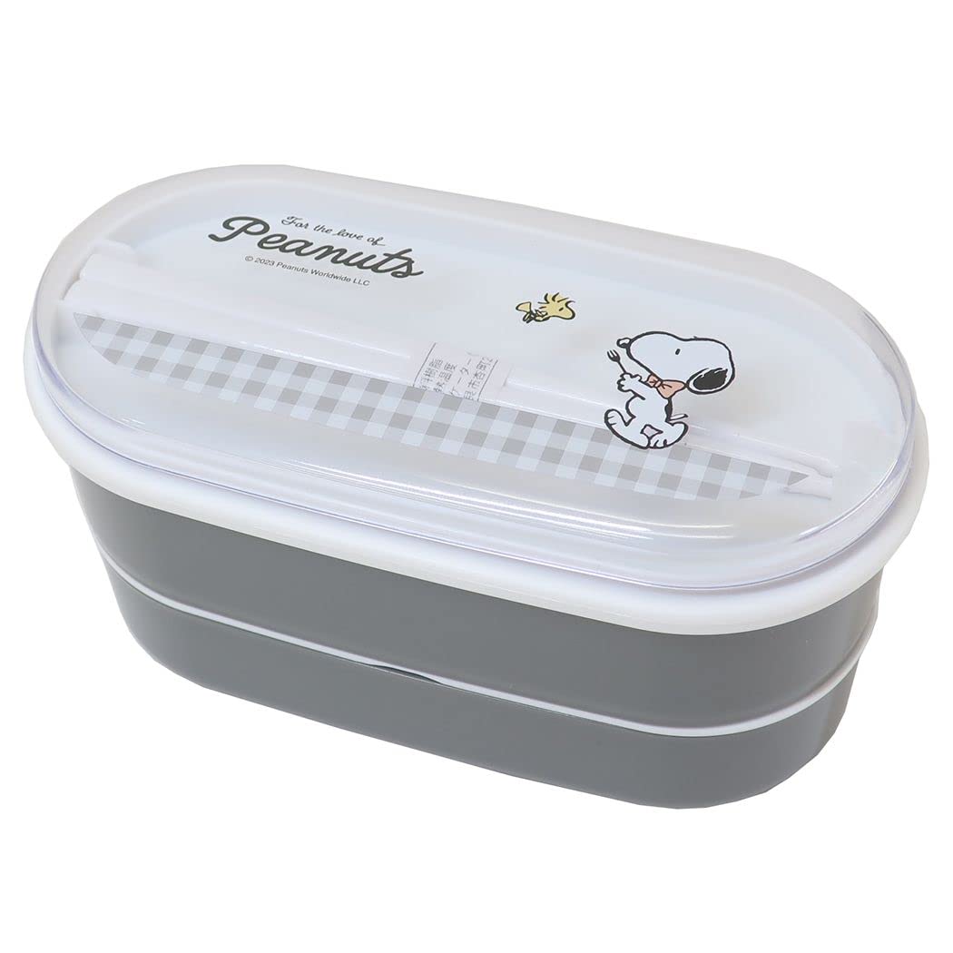 

Kamiojapan Snoopy Antibacterial Long Microwave 2 Tier Lunch Box with New Enrollment Peanuts [Lunch Box] Chopsticks/Check серый