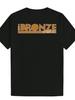 Short Sleeve T-shirt - Black with Bronze Letter Graphic Print