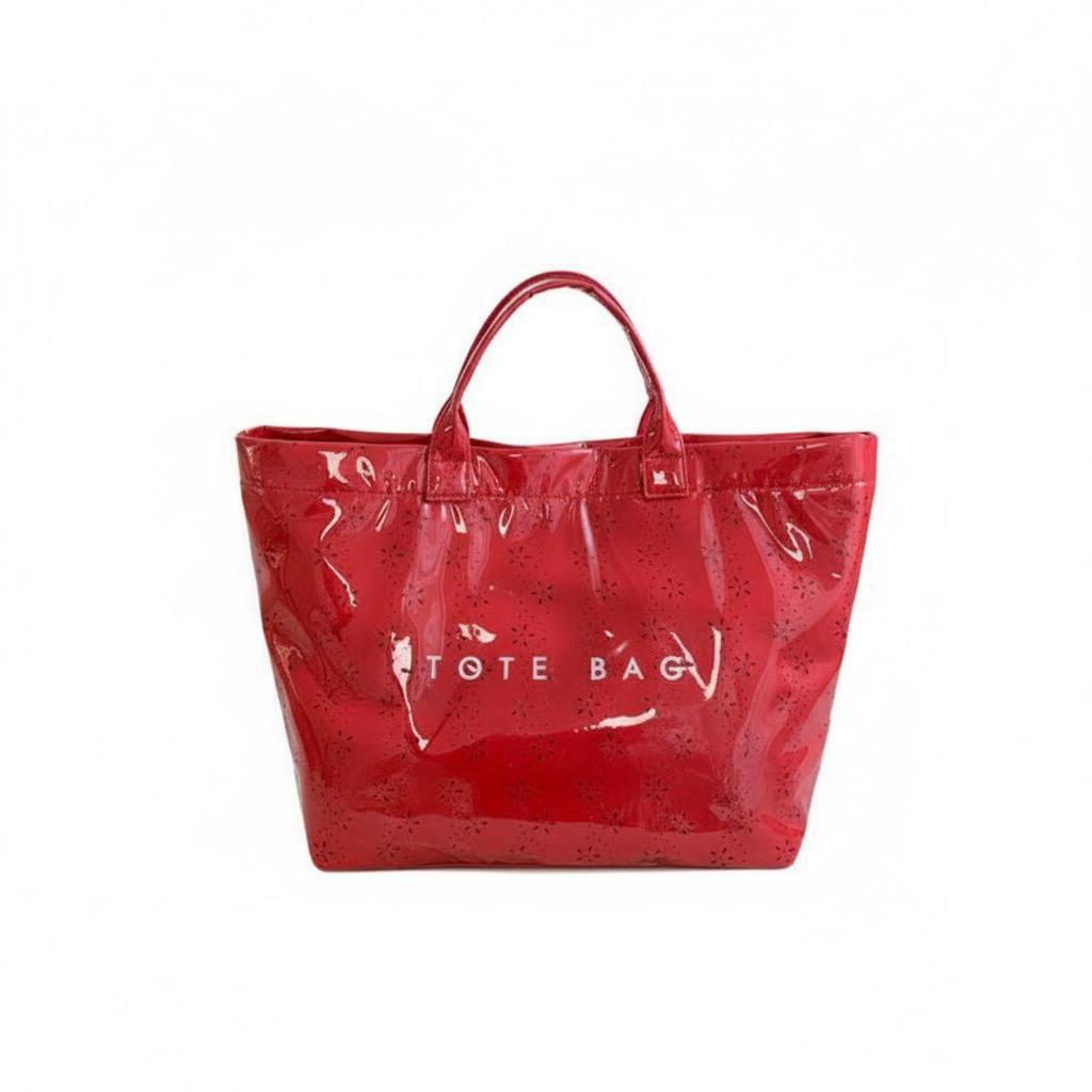 Transparent Clear Tote Waterproof Large Capacity PVC Handbag Lightweight Bag for Moms,