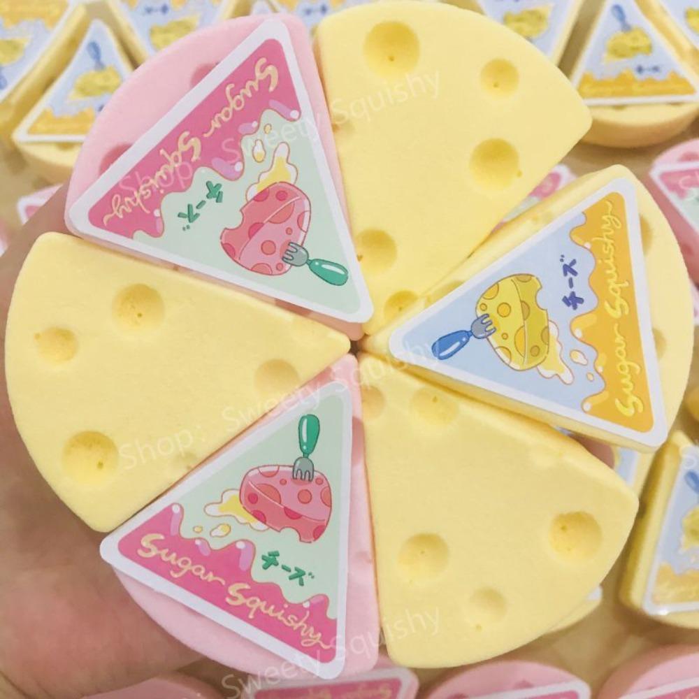 Squishy Simulated Cheese Bread Squeeze Toy Soft Stress Relief Slow Rising Sensory Fidget for Anxiety ADHD Autism Gifts for Kids