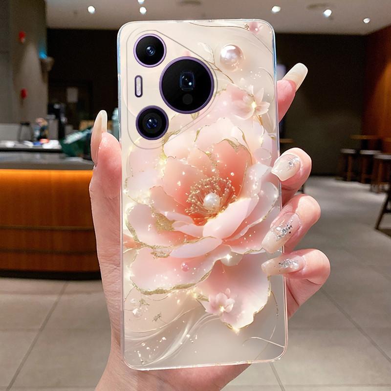 Phone Case For Huawei Pura 70 Pro Plus 70Pro+ 5G Simplicity Luxury Butterfly Flowers Transparent Casing Soft Silicone Back Cover