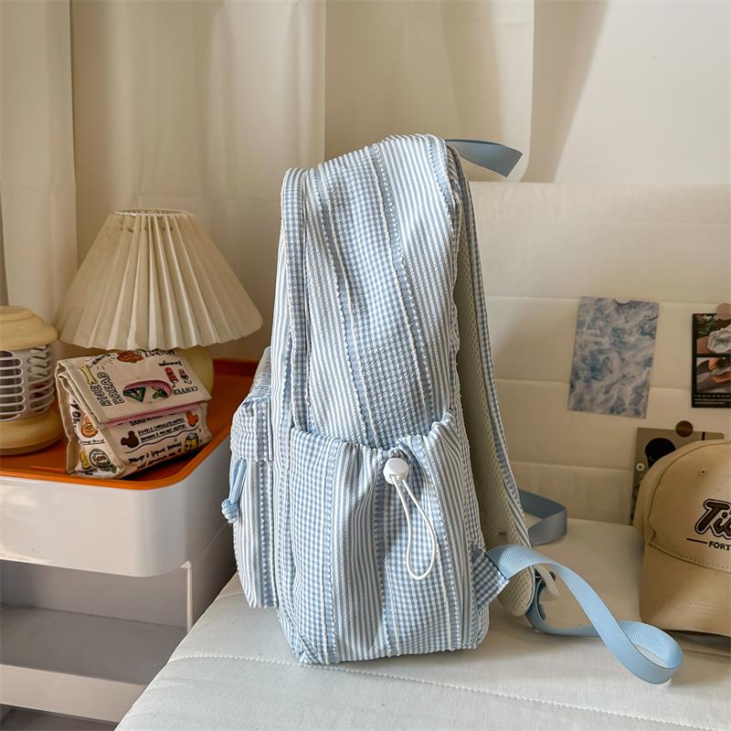 Campus Schoolbag Women's Plaid Backpack Junior Senior High School Students Large Capacity Travel Backpack