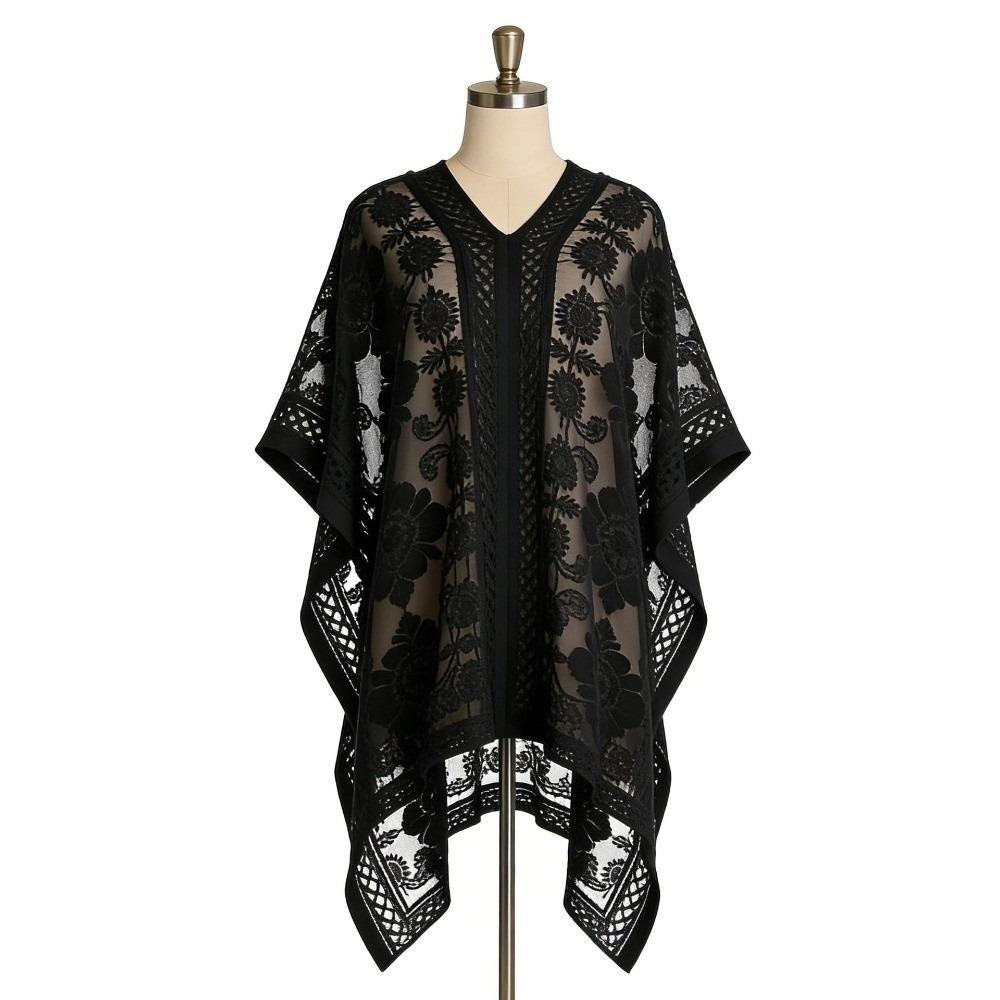 Plus Size Bohemian Shawl Floral Swimsuit Cover Up Fashion Sunscreen Beach Cover Up  Vacation