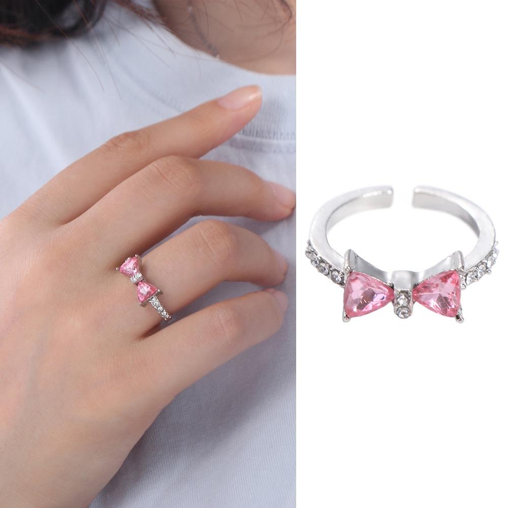 Exquisite Bow-tie Ring Adjustable Bowknot Opening Ring Beauty Bowknot Finger Ring  Finger Ornaments