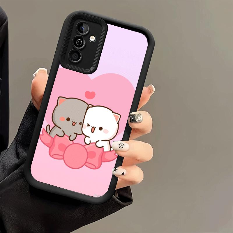 Phone Case for Samsung Galaxy A17 A16 A15 A14 A13 Cartoon Cute Peach Goma A56 A36 A26 A55 A35 A25 A54 A34 A24 A53 A33 A23 A07 A0