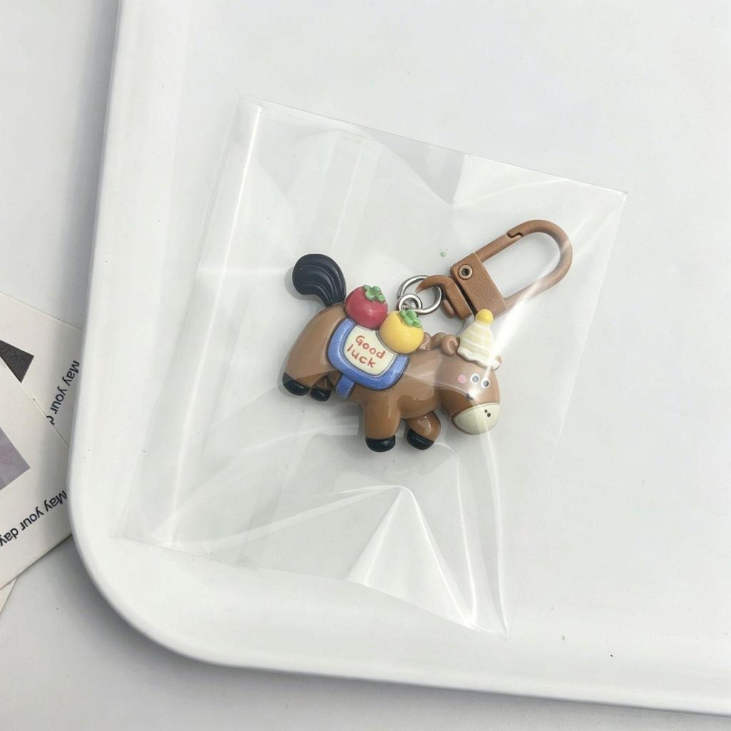 Year of the Horse Good Luck Pendant - Cute Horse Keyring for Backpack, Student Gifts, Bag Charm