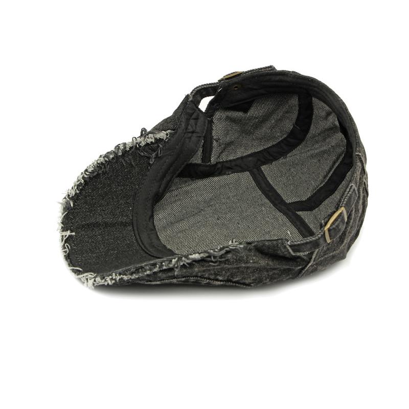 Four Seasons Denim Beret Women's Peaked Cap British Vintage Men Forward Cap