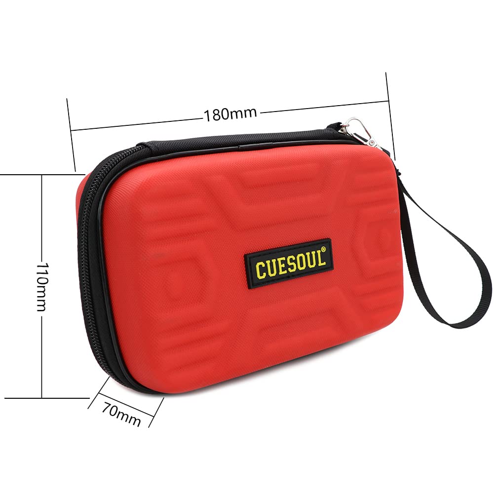 Cuesoul BEAST Darts Case Steel Tip Big Darts Carrying Storage Fit Dart Red Case for 6 Darts (for Tip/Soft Darts), (for Tips, Shafts, Flights,