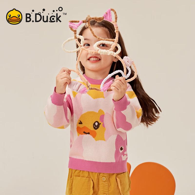 B.Duck Girls' Cartoon Knit Sweater