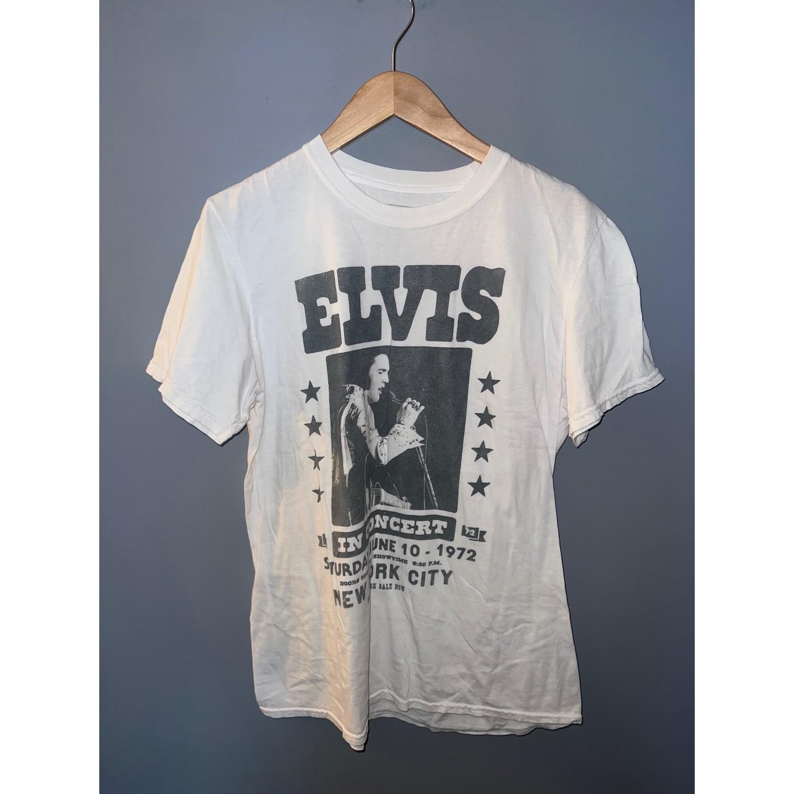 Elvis Presley In Concert NYC 1972 Graphic T-Shirt White Mens Medium Rock N Roll XXXXL