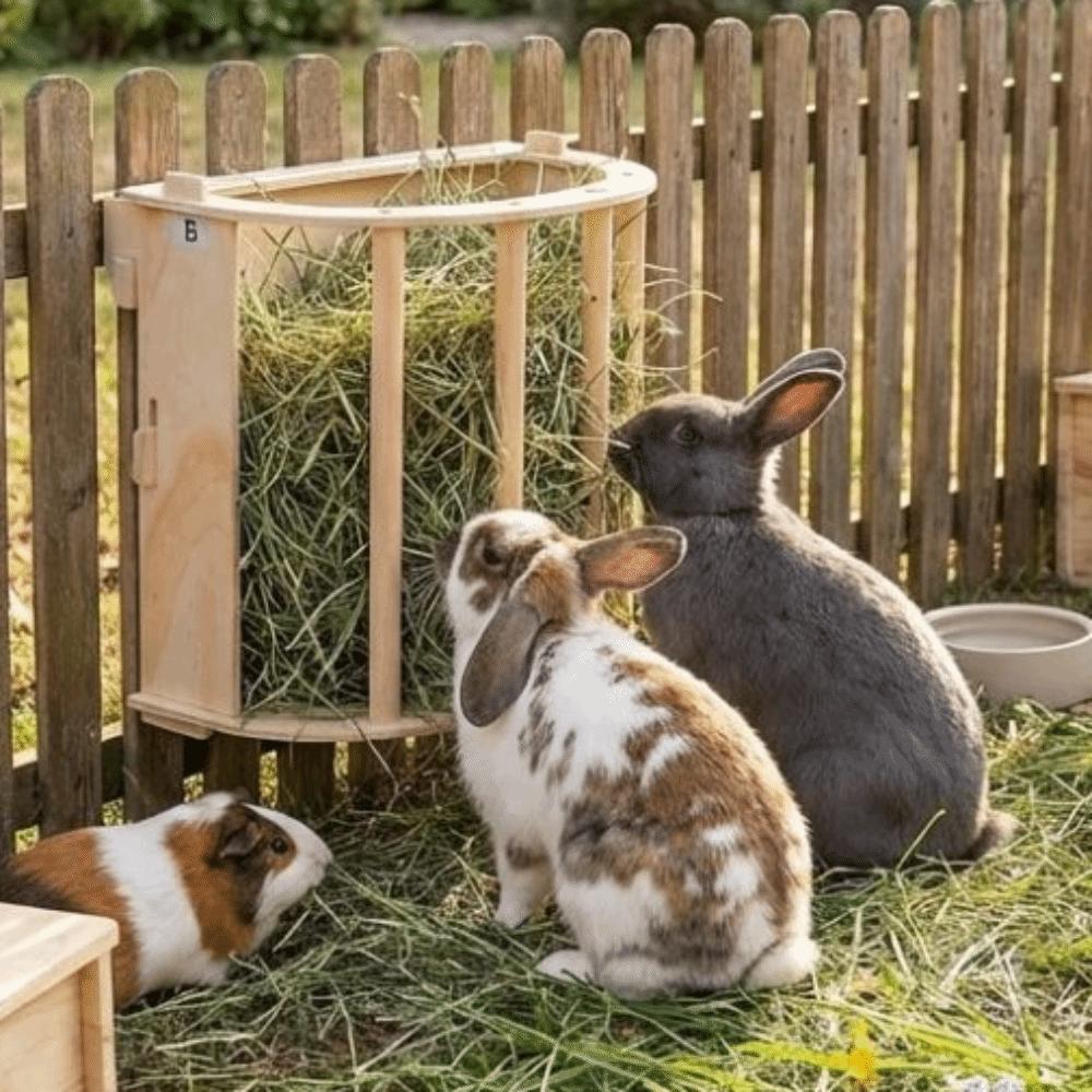 Hängande Fast Kanin Hömatare Trä Iller Hömatare Hömatare Ställ Husdjur Kaniner