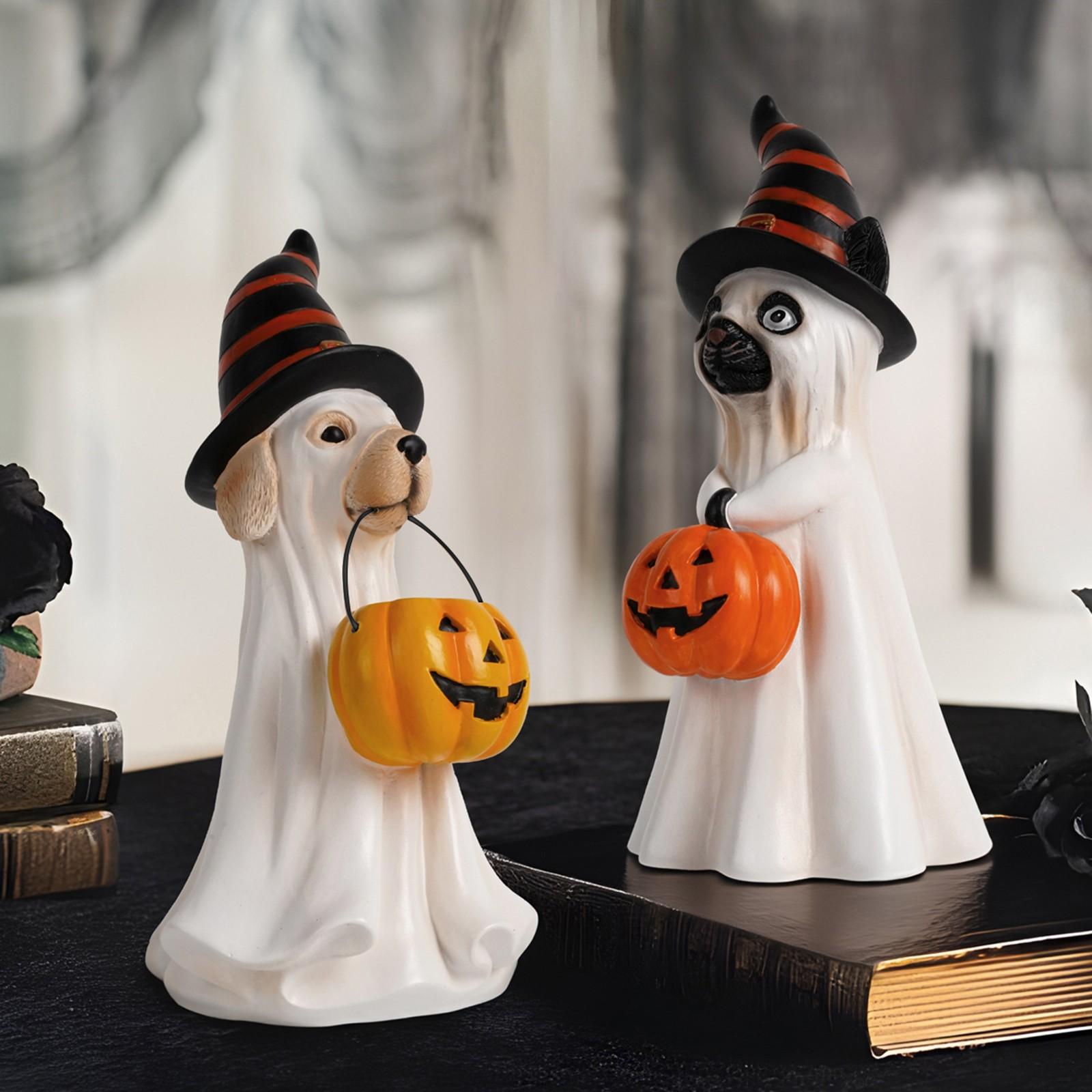 

Halloween Atmosphere Dog Ornaments Porch Bar Party Resin Crafts Decoration One Size