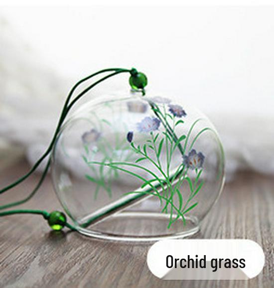Cherry Blossom Glass Wind Chime - DIY Transparent Hanging Ornament