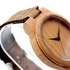COOFEEL Wooden Watch, Bamboo Wood Watch, Women's and Men's Analog Watch with Genuine Leather Band, Natural Wood, Christmas Gift (Thin Hands, Men's Wat