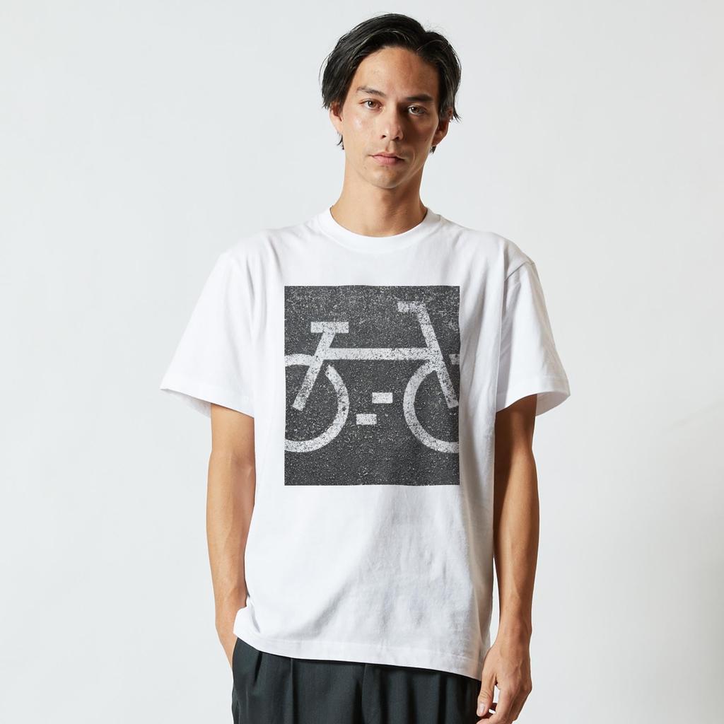 Large Crew Neck Printed Size [igsticker] Men's T-Shirt, White, 001124, Bicycle/Road