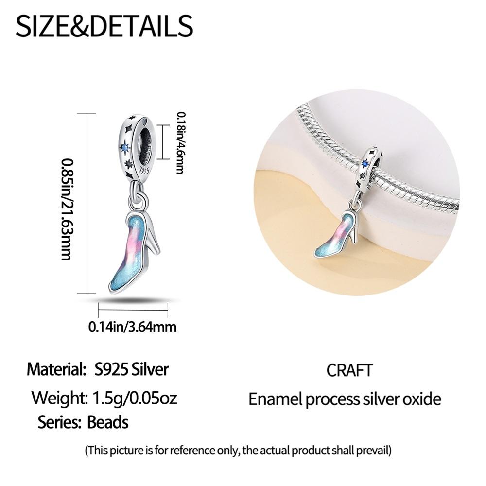 Authentic copper Charm Bead Charms Luxury Colored Crystal Shoe Pendant Bead Charms Compatible With Bracelets Diy Women Making Delicate Gift