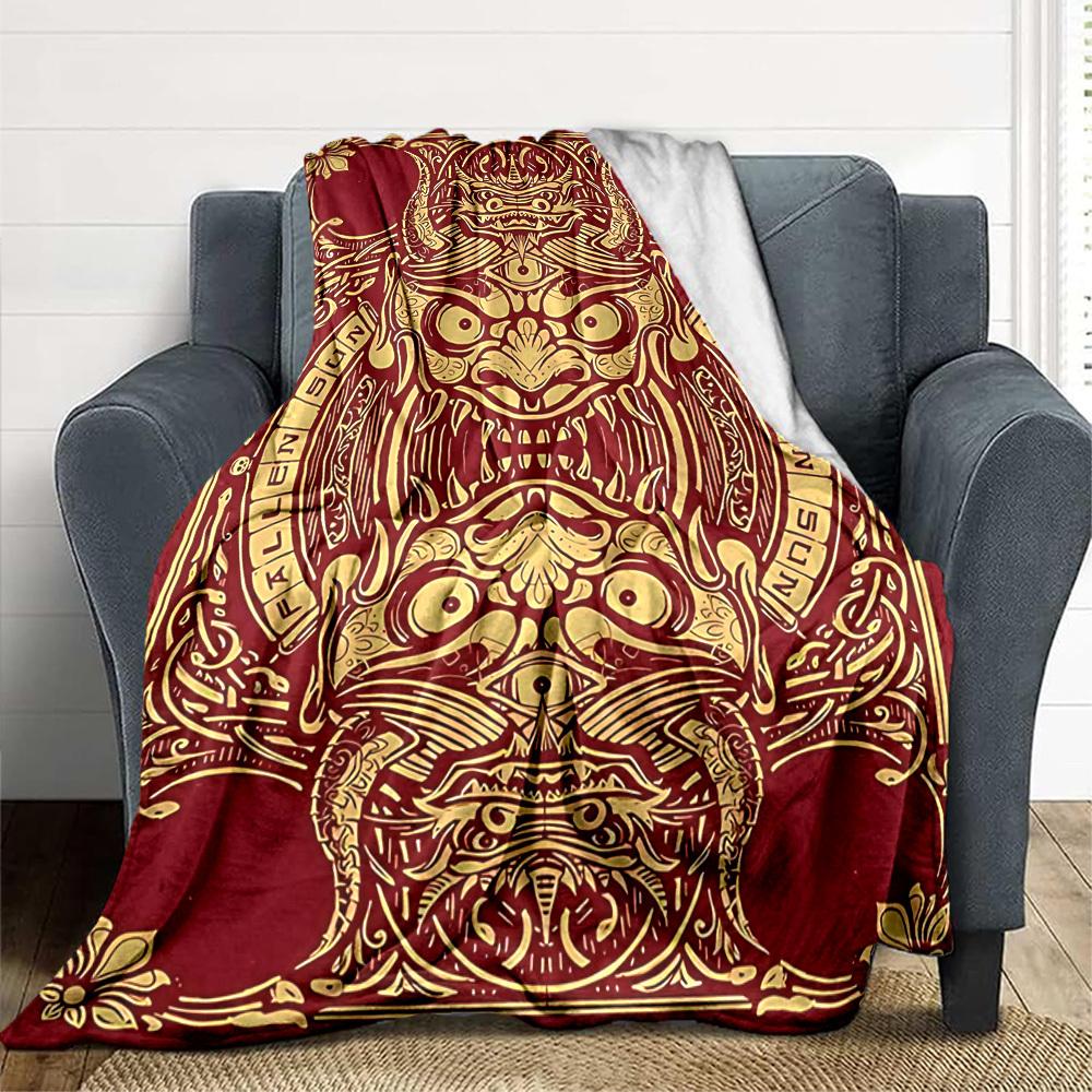 1 Stück Verzierte Maske Decke Leichte Decke Überwurfdecke für Sofa, Bett, Reisen, Camping, Wohnzimmer, Büro, Couch, Stuhl yy251010045