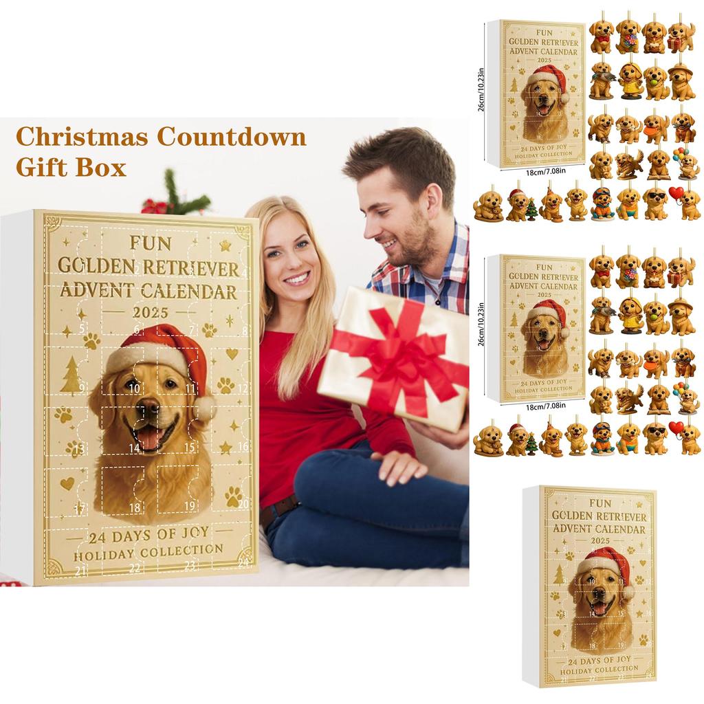 Dog Theme Christmas Advent Calendar With Acrylic Animal Figures For Holiday Gift Giving
