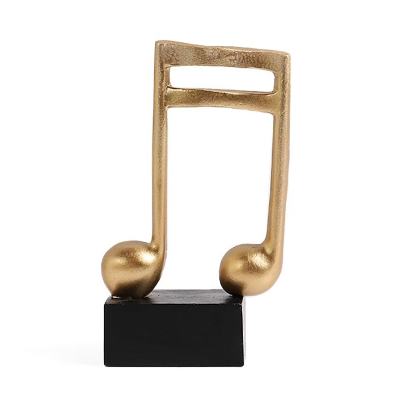 Statue Note Musicali Decorazione Casa Resina Dorata Scultura Arredo Casa Scrivania Piano Ufficio Mobile TV Ornamenti Souvenir