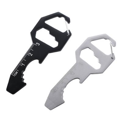 Portable 6 In 1 Multi-use Mini Tool Wrench Screwdriver Utility Gadget Stainless Steel Key Holder Multi Tool Keychain Hiking