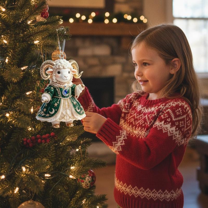 Shining Goat Hanging Ornament 2D Flat Embossed Pattern Goat Bag Charm For Festive Occasions Gifts