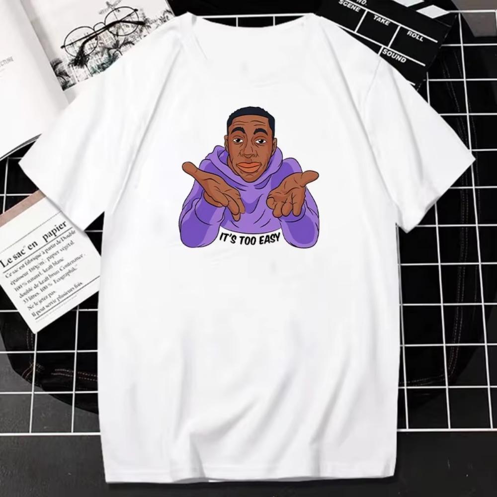 Funny Khaby Lame T Shirt Life Is Simple Cartoon Tops Women Men Casual Streetwear Black White Breathable Streetwear Camisetas