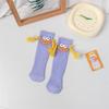 Girls' Cute Pink Knee-High Slouch Socks with Quirky Braids - Summer Thin Edition