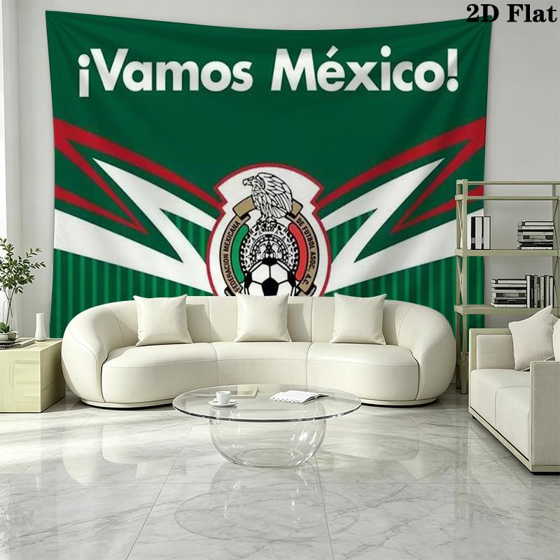Mexico National Football Team Wall Tapestry Aesthetic Wall Hanging Printed Fabric Blanket Decorative Tapestries for Bedroom Living Room Home Decor
