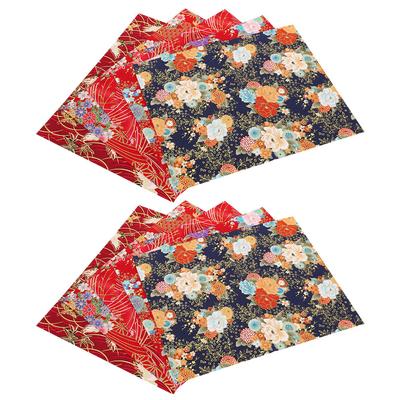 10 Pezzi Tessuto di Cotone Stile Giapponese Stampato Bronzato Accessori per Trapuntatura per Lavori a Maglia Fai da Te Borse Portafogli 25x20cm