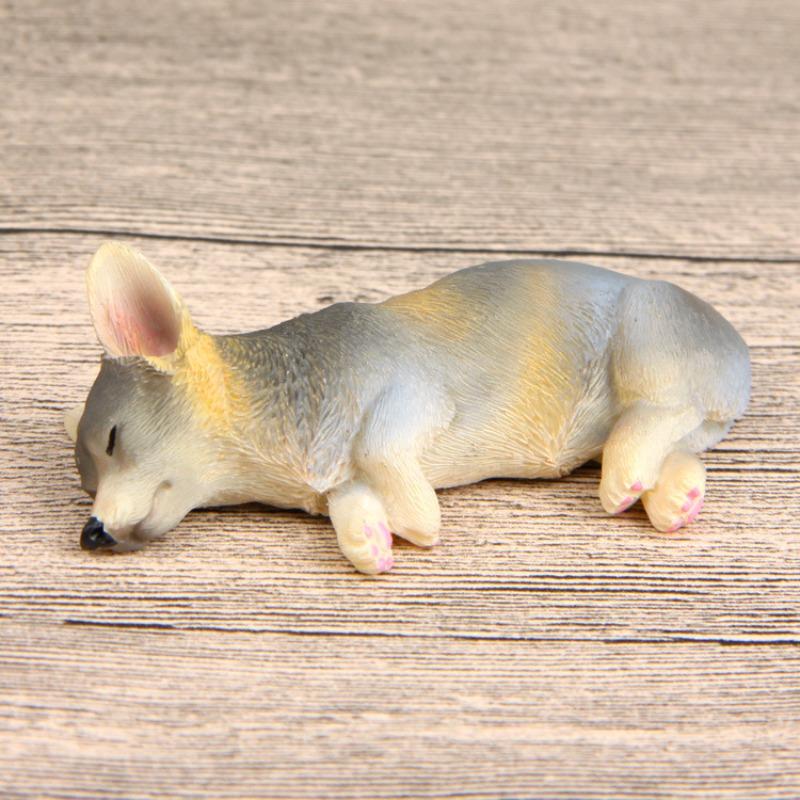 Warm Series, Sleepy Series, Corgi Model, Super Cute Shiba Inu Figurine, Fridge Magnet Doll