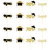 16pcs Glitter Graduation Cupcake Toppers Class of 2025 Congrats Grad Cap Diploma Cupcake Picks for Graduation Party Decorations
