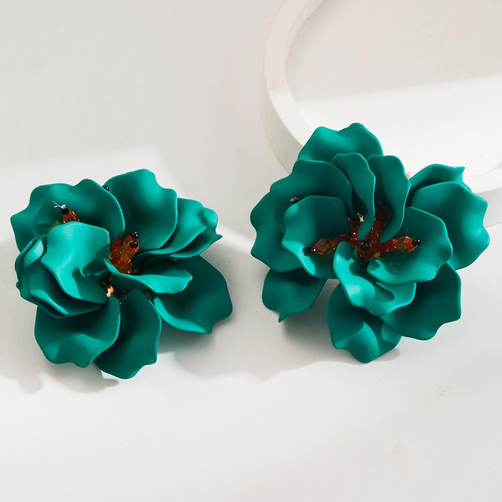 

Серьги в богемном стиле, плетеные вручную акриловые лепестки, темпераментная камелия, серьги в отпускном стиле для женщин One Size зелёный