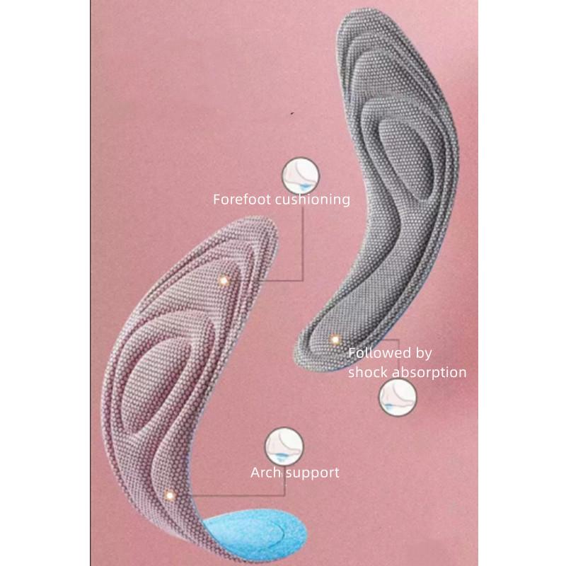 2 Pairs Memory Foam Orthopedic Insoles for Shoes Antibacterial Deodorization Sweat Absorption Insert Sport Shoes Running Pads