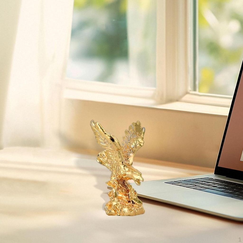 Eagle Statue Animal Figure Resin Sculpture Creative Ornament for Home Office Bookshelf Living Room
